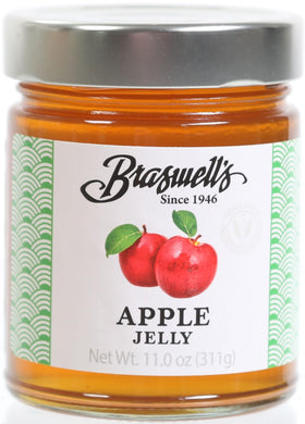Braswell's Country Classic Apple Jelly jar with rich color and label.