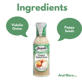 Braswell's Creamy Vidalia Onion Dressing drizzled on pasta or fruit salad.