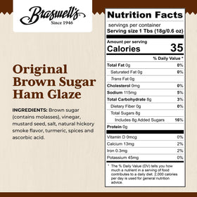 Pourable Braswell’s glaze being spooned for glassy, flavorful finish