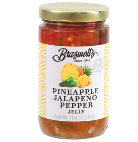Braswell's Pineapple Jalapeno jelly jar ideal for breakfast spreads.
