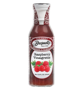 Braswell's Raspberry Vinaigrette bottle pour for easy dressing and prep