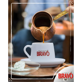 Bravo Classic Greek Coffee cup-serve captures inviting aroma for a relaxing moment