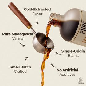 BRBON vanilla extract being poured for use in cookies and desserts