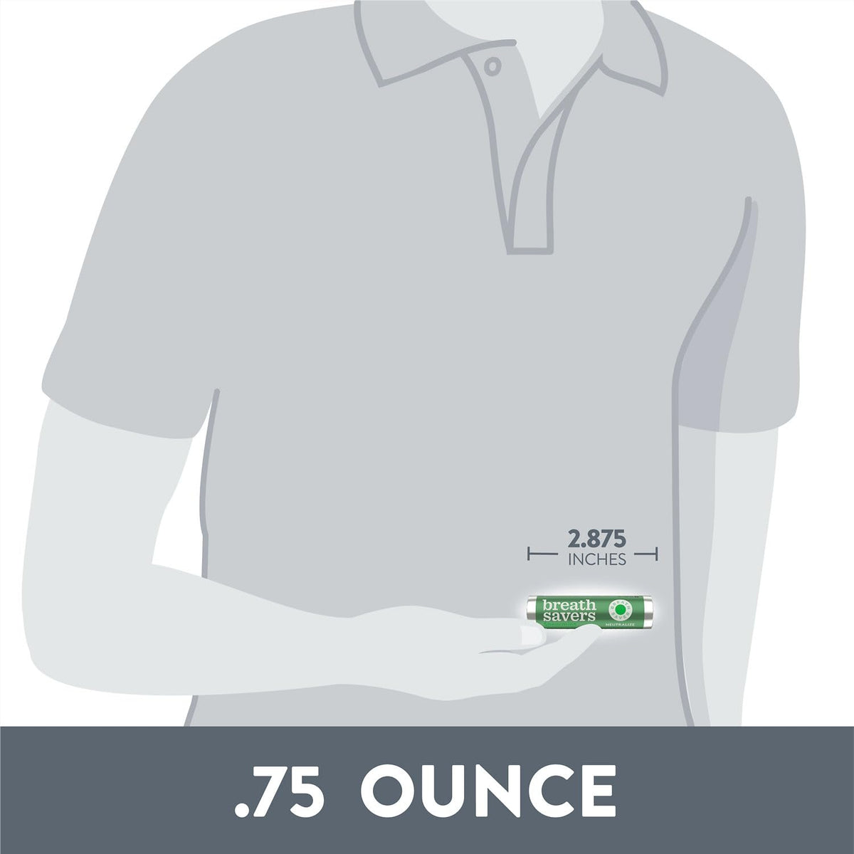 Breath Savers mints tucked in a pocket for discreet daily freshness.