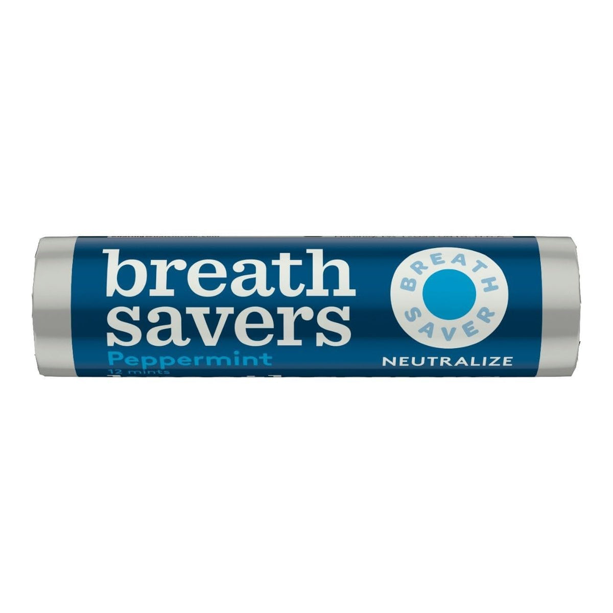 Breath Savers Peppermint Rolled Mints 48-roll package visible for on the go