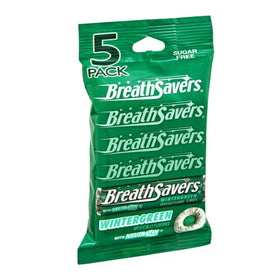 Breath Savers Wintergreen mints pack-front view for on-the-go breath refreshment