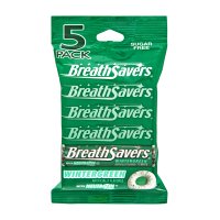 Breath Savers Wintergreen mints pack-open showing sugar-free flavor ideal after meals