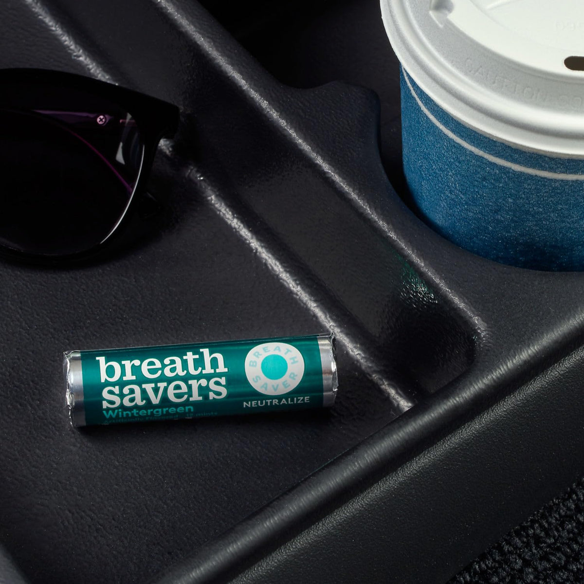 Individually wrapped Breath Savers Wintergreen mints offer portable freshness.
