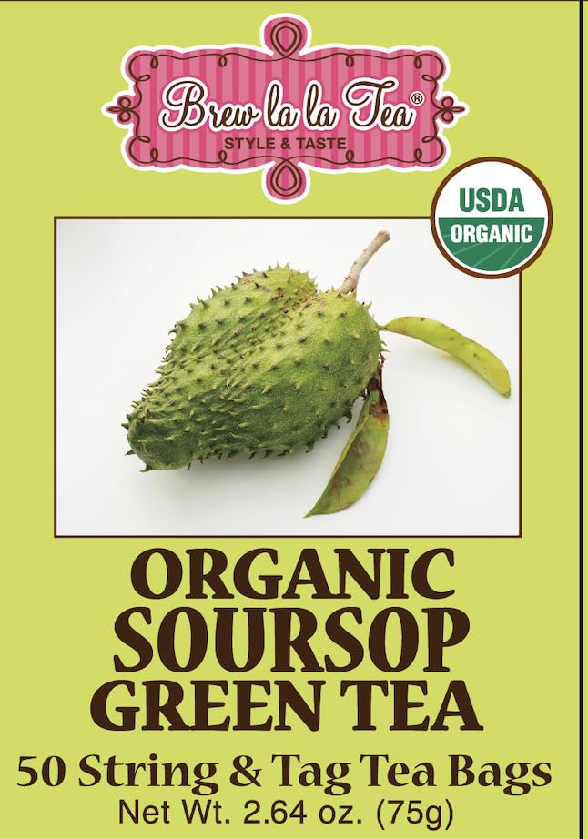 Brew La La Green Tea Soursop bags in tin, convenient double-chamber packaging.