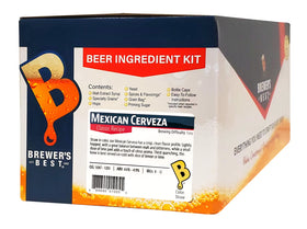 Brewer's Best Mexican Cerveza kit front package showing included ingredients for home brew.