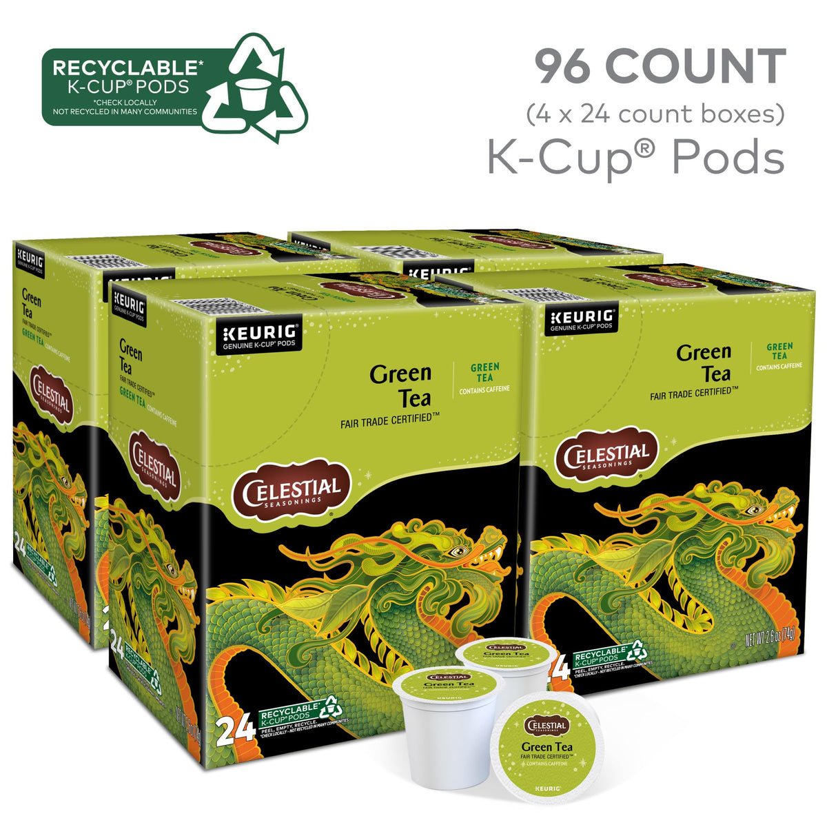 Brewing Celestial Seasonings green tea K-Cup in a Keurig for a smooth cup.