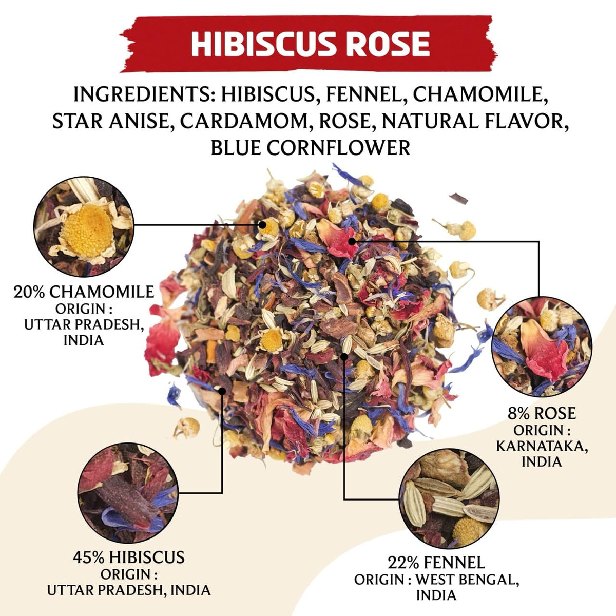 BREWIX Hibiscus Rose Tea brew in cup, caffeine-free refreshment