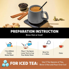 BREWIX Masala Chai tea poured into a cup with a warm, inviting aroma