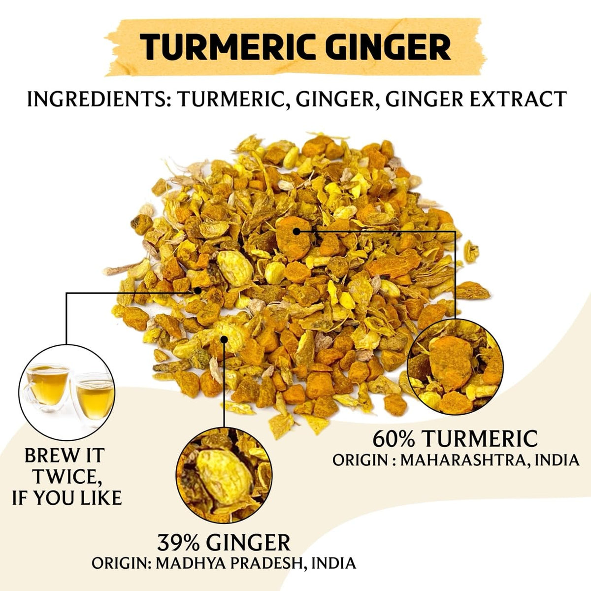 BREWIX turmeric ginger loose tea spoon ready for precise brewing