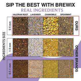 BREWIX Valerian Comfort Tea pyramid bag ready to infuse caffeine-free relaxation.