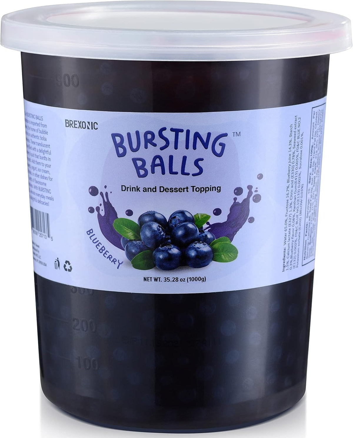 BREXONIC Blueberry popping boba pearls add a bursting fruit twist to beverages.