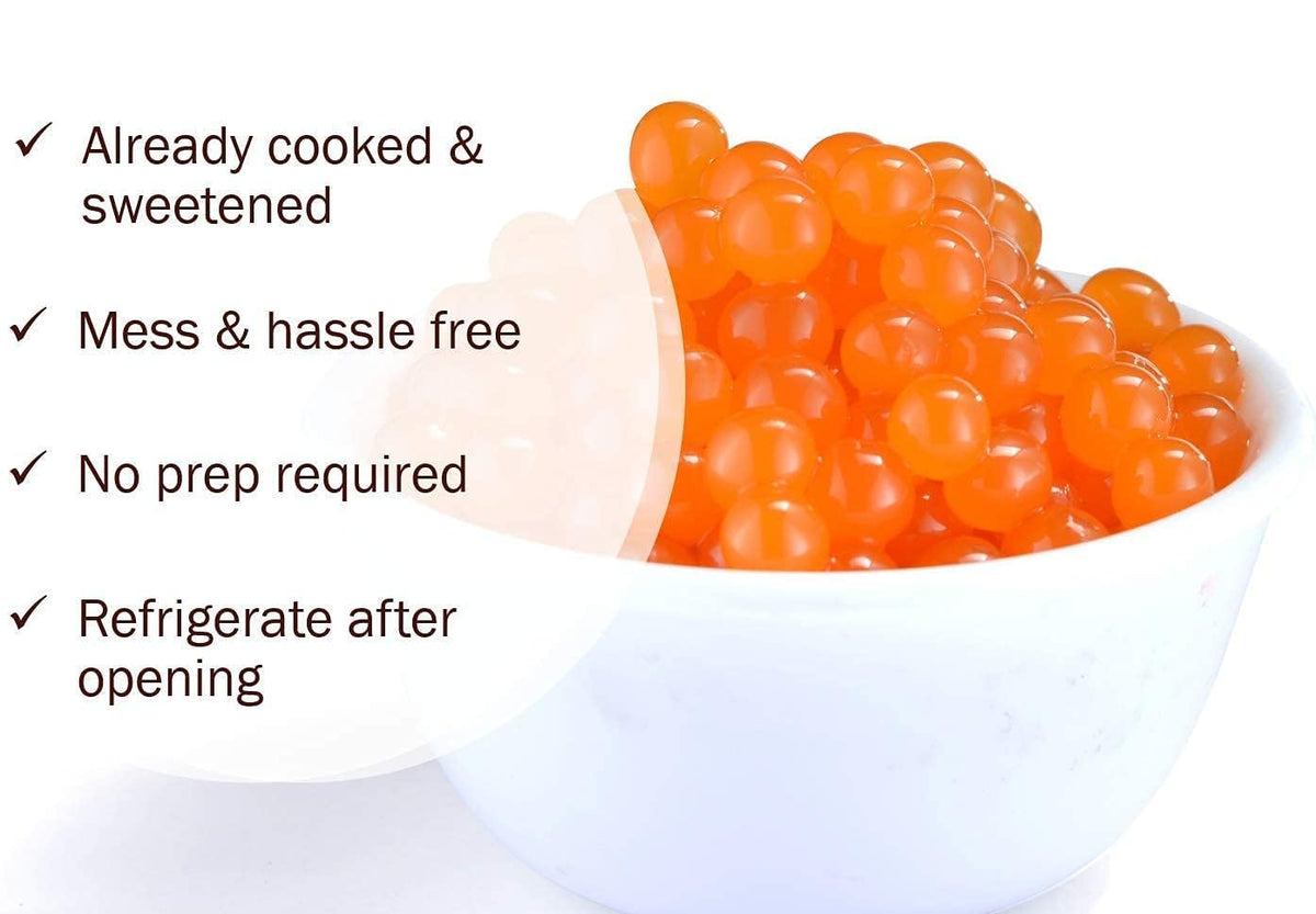 BREXONIC mango popping boba pearls enhance beverages with real fruit flavor