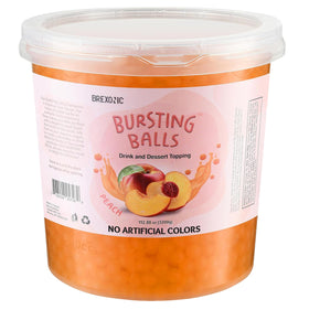 BREXONIC Peach Boba Pearls ready for home bubble tea with bursting fruity flavor.