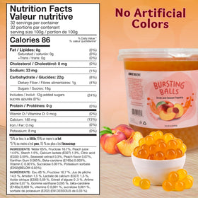 BREXONIC peach boba pearls topping yogurt or ice cream for café-style treats.