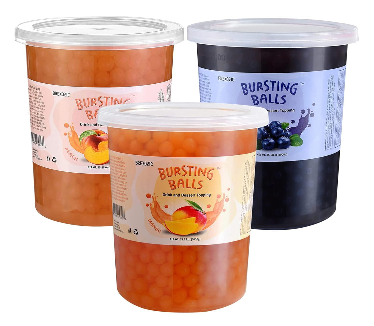 BREXONIC mango popping boba pearls add fruity bursts to tea