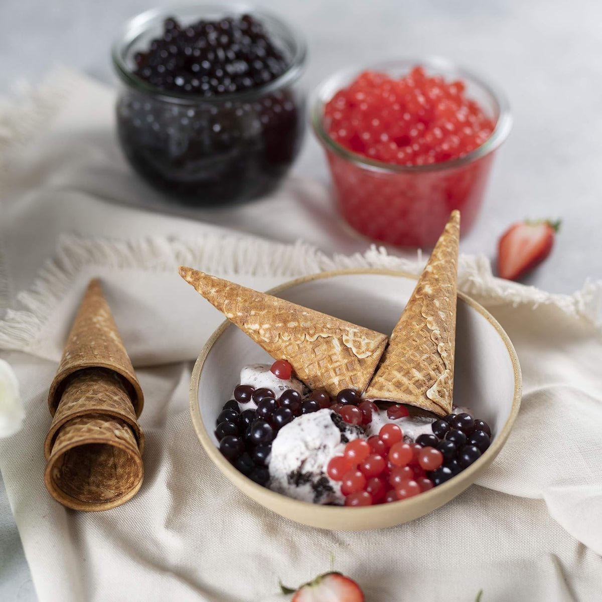 BREXONIC popping boba pearl yogurt-topping for a creamy fruity bite