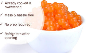 BREXONIC popping boba pearls mango in dessert cup, ideal for desserts and drinks.
