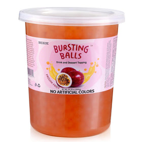 Brexonic popping boba pearls passion fruit for bursting flavor in drinks and desserts.