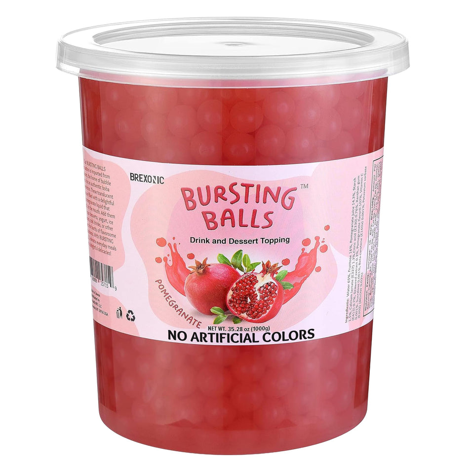 BREXONIC popping boba pearls pomegranate burst for tea and desserts