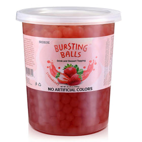 BREXONIC strawberry boba pearls popping in a jar deliver juicy fruit flavor