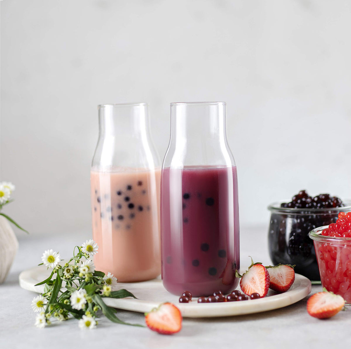 BREXONIC Fresh strawberry pearls topping ice cream or yogurt