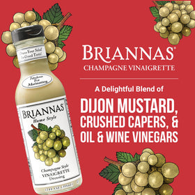 BRIANNAS Champagne Vinaigrette dressing bottle adding tang to grilled chicken