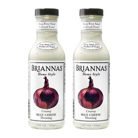 BRIANNAS Creamy Blue Cheese Dressing bottle front showing premium salad flavor.