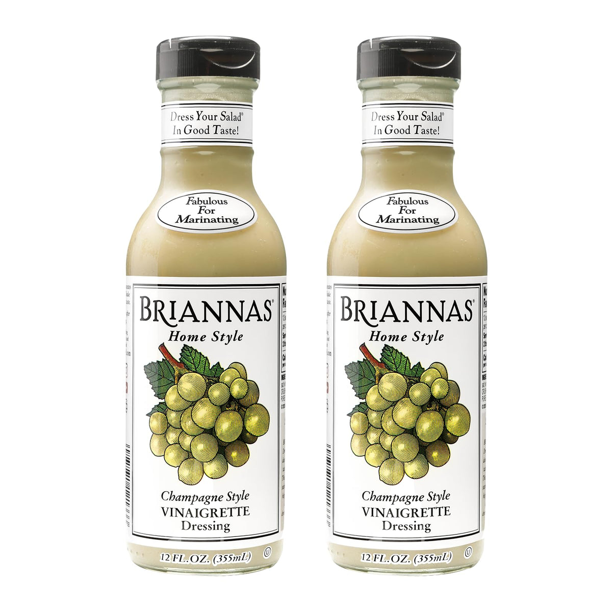 BRIANNAS Home Style Champagne Vinaigrette bottle ready to dress a crisp salad