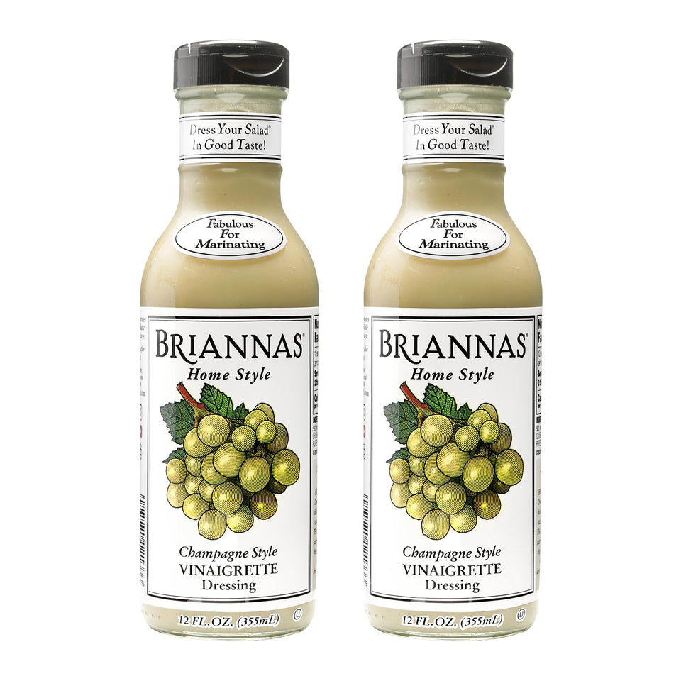 BRIANNAS Home Style Champagne Vinaigrette bottle ready to dress a crisp salad