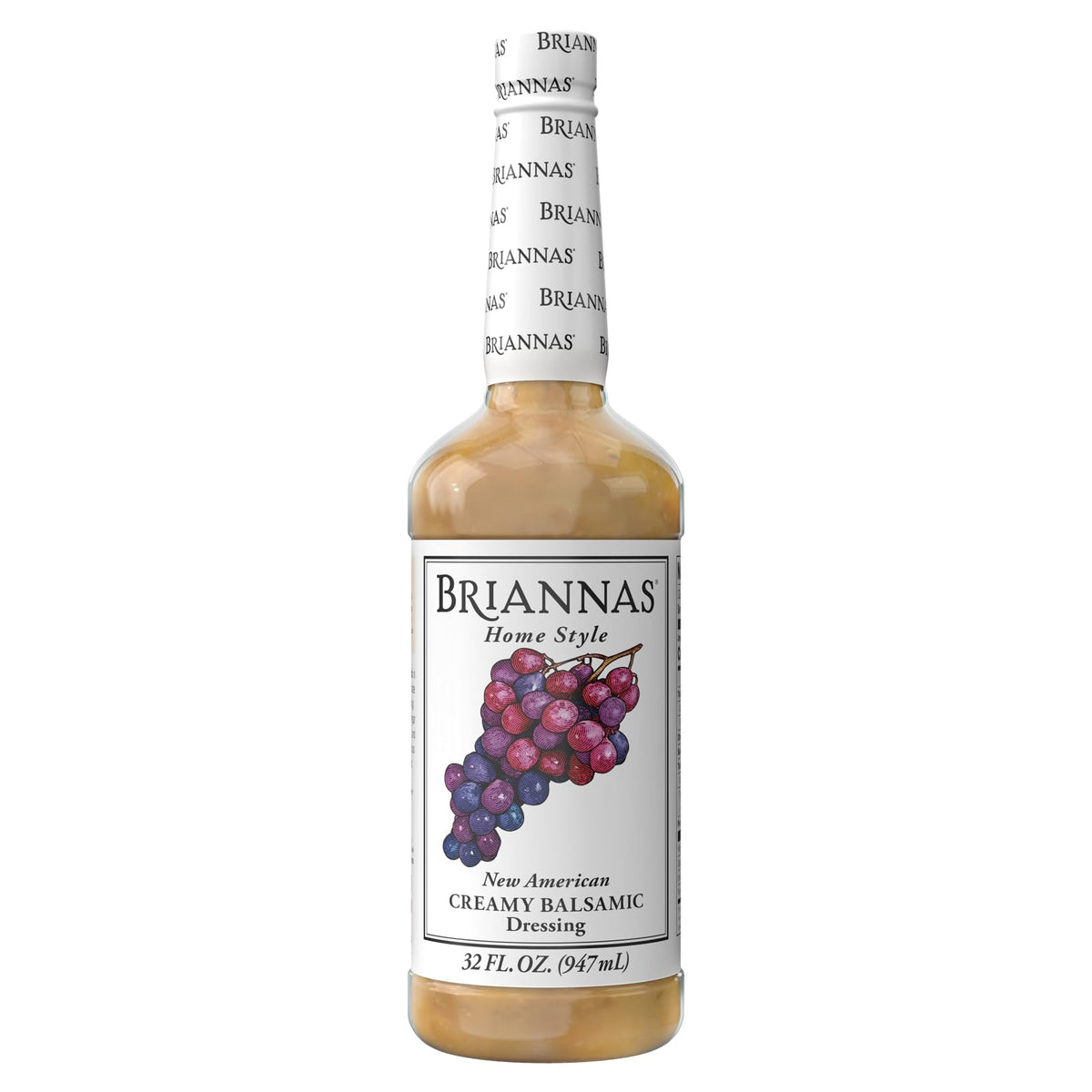 BRIANNAS creamy balsamic dressing bottle ready for family salads