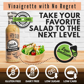 Brick House Classic Sweet Herb Vinaigrette pour close-up highlighting tangy notes.