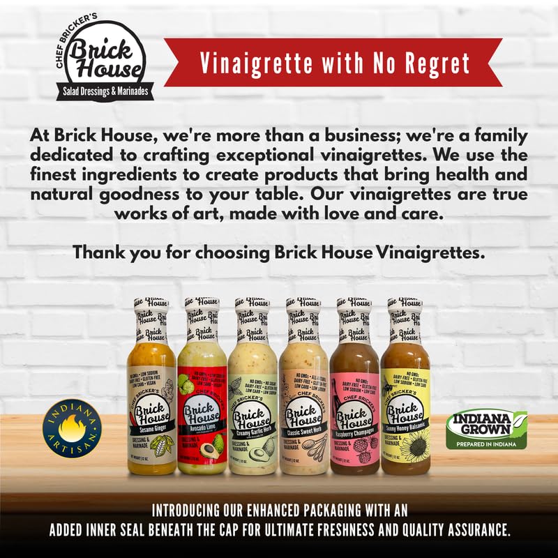 Brick House dressing collection featuring six flavors for meal prep inspiration
