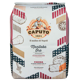 BrickOvenBaker Mulino Caputo Manitoba Oro Type 0 flour bag ready for premium pizza dough.
