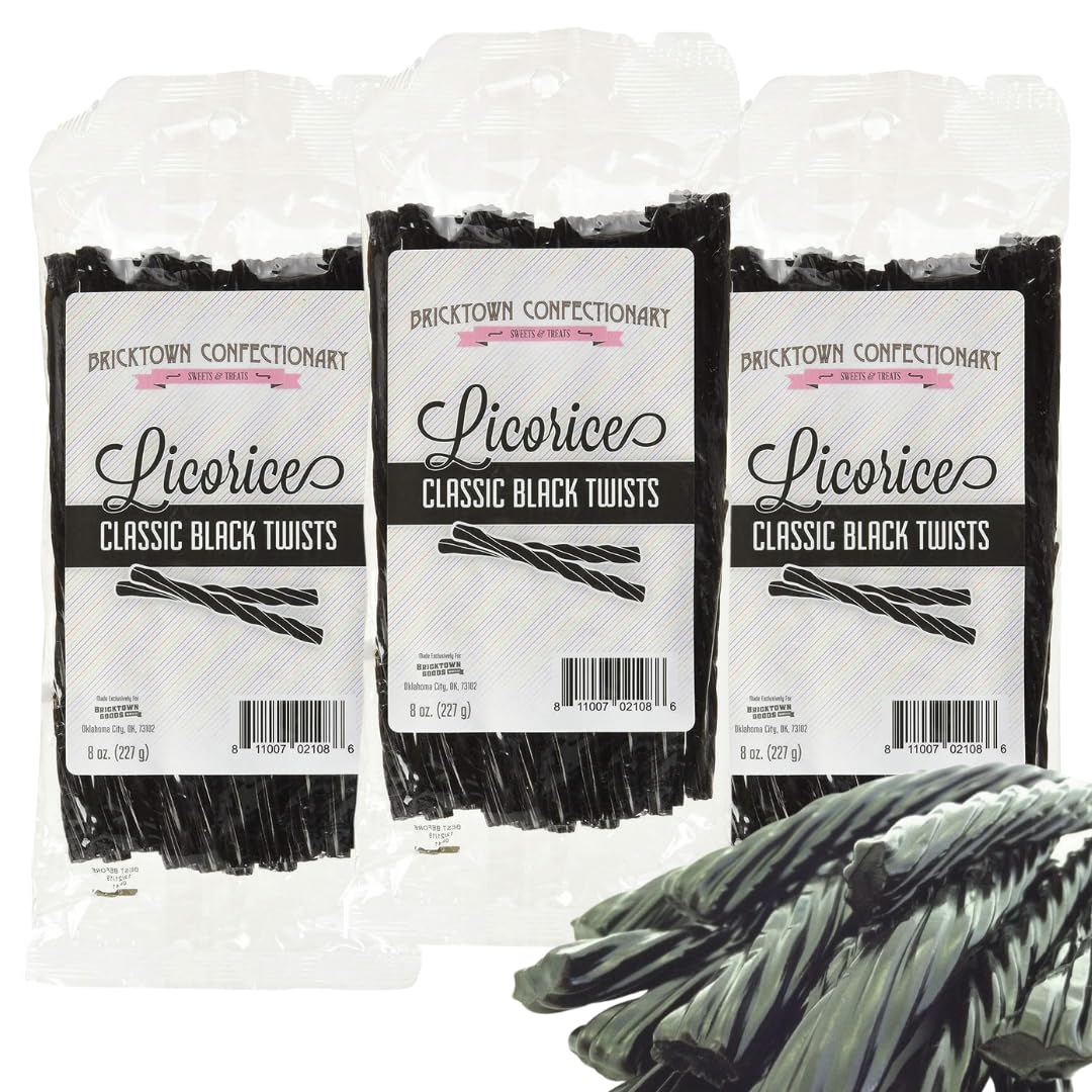 Bricktown Goods Classic Black Licorice Twists pack for sharing and nostalgic snacking.