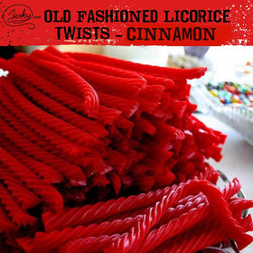 Close-up of licorice twists showing soft chew and spicy aroma