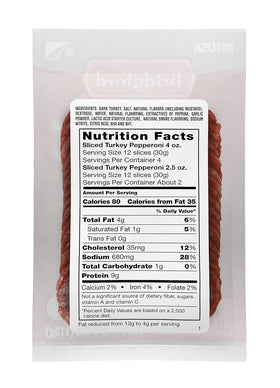 Bridgford turkey pepperoni on a sandwich for a protein boost.