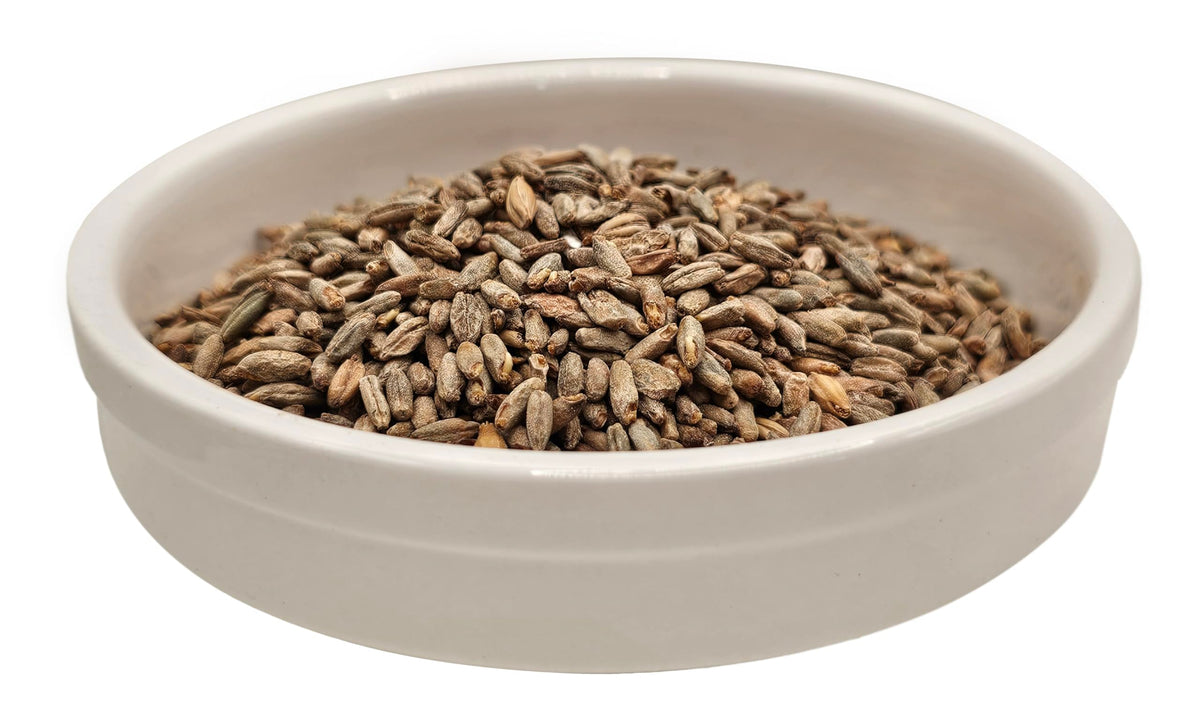 Briess Rye Malt 5lb brown bag open conveys easy access for homebrewers.