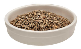 Briess Rye Malt 5lb brown bag open conveys easy access for homebrewers.