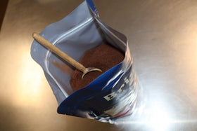 Bright and Early Texas Cinnamon ground coffee pour emphasizes smooth medium roast and cinnamon flavor