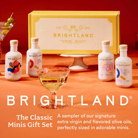 Brightland Awake olive oil bottle, bold EVOO for hearty soups and roasts.