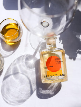 Brightland cooking and marinating vinegar elevates finishing touches in dishes.