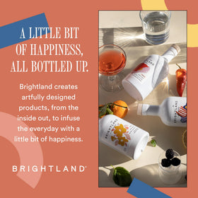 Brightland Rosette label artwork by Lilian Martinez enhances architectural pop culture style.
