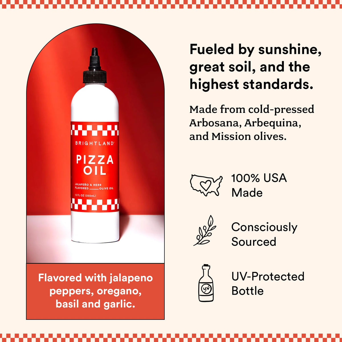 Brightland Pizza Oil on eggs or toast for a savory finish.