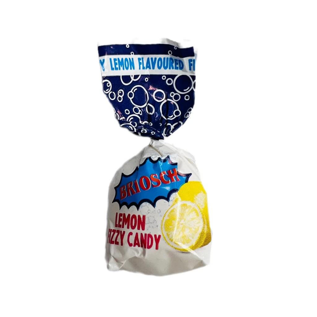 Bulk bag of Brioschi lemon fizzy candies for sharing and on-the-go refreshment