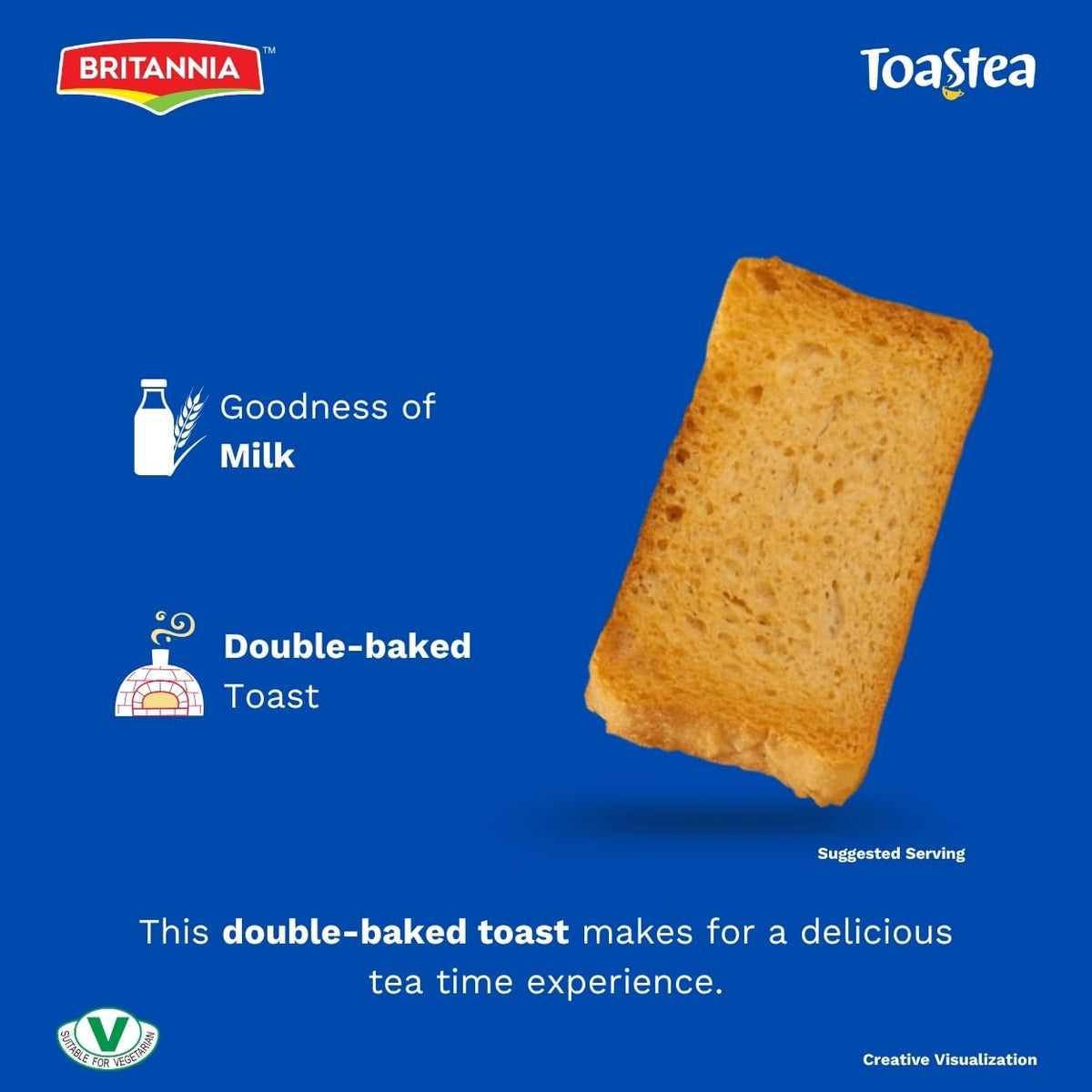 BRITANNIA Toastea Milk Rusk crispy-slices, perfect for dunking in coffee.